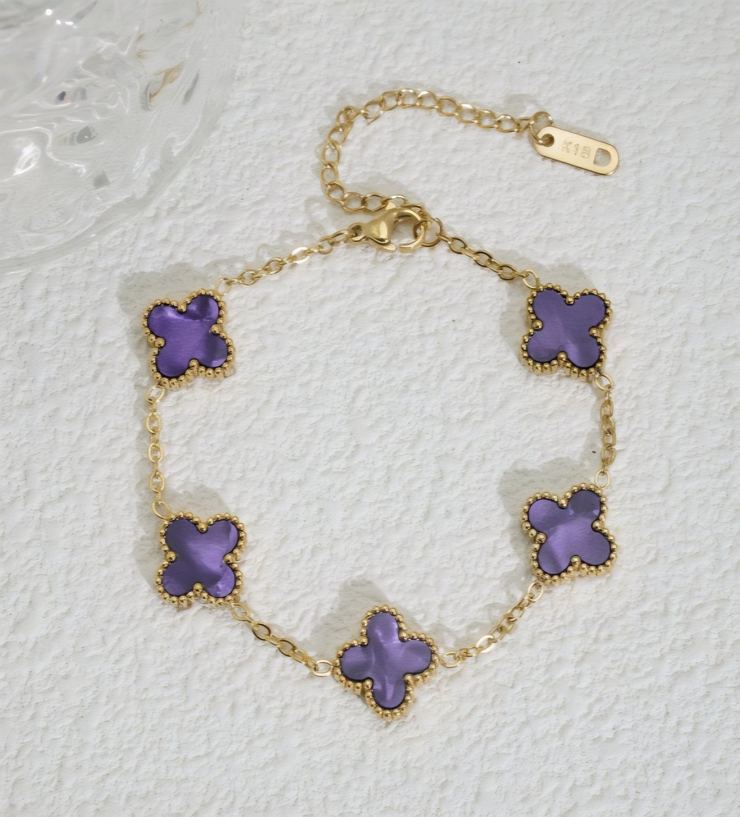 Van Cleef inspired Glossy  Gold 13mm Clover Bracelet Collection