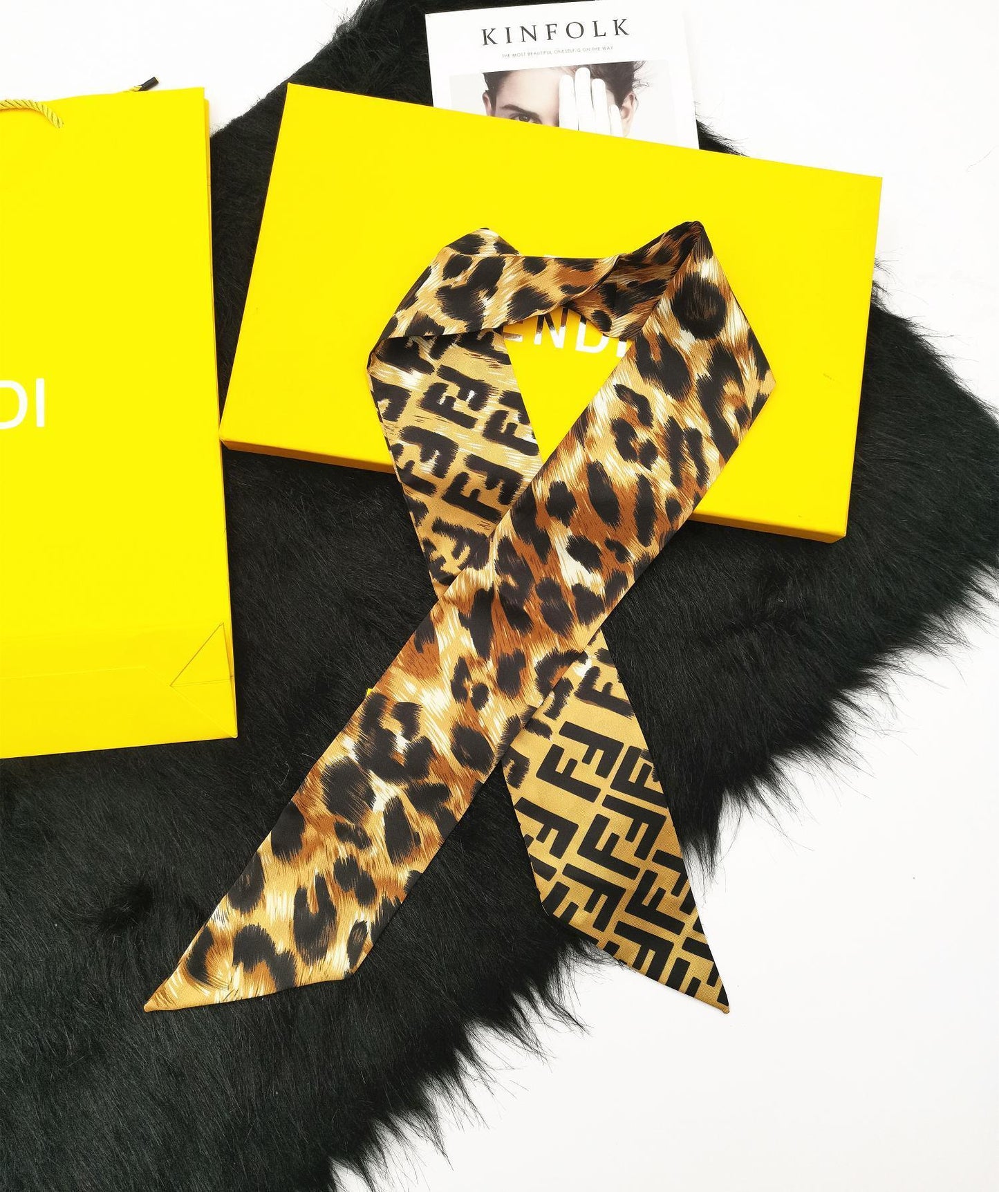 Fendi inspired Twill Ribbon Scarves