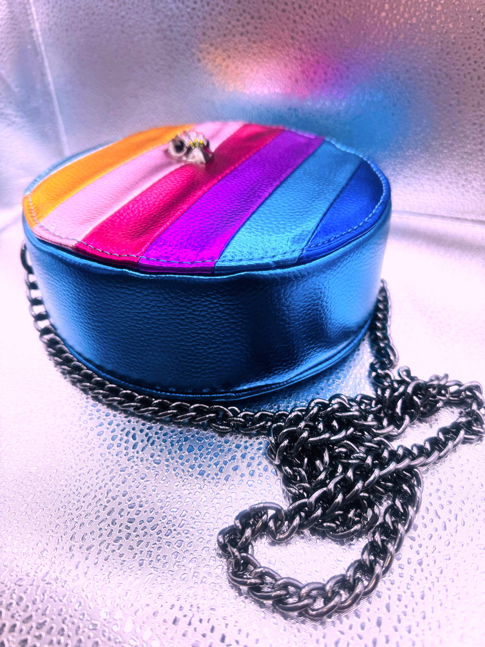 Kurt Geiger rainbow round handbag