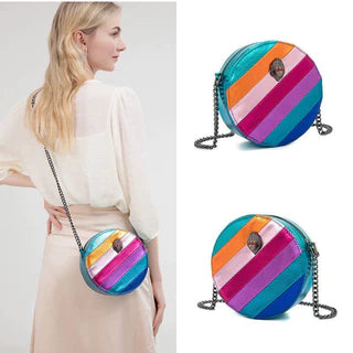 Kurt Geiger rainbow round handbag