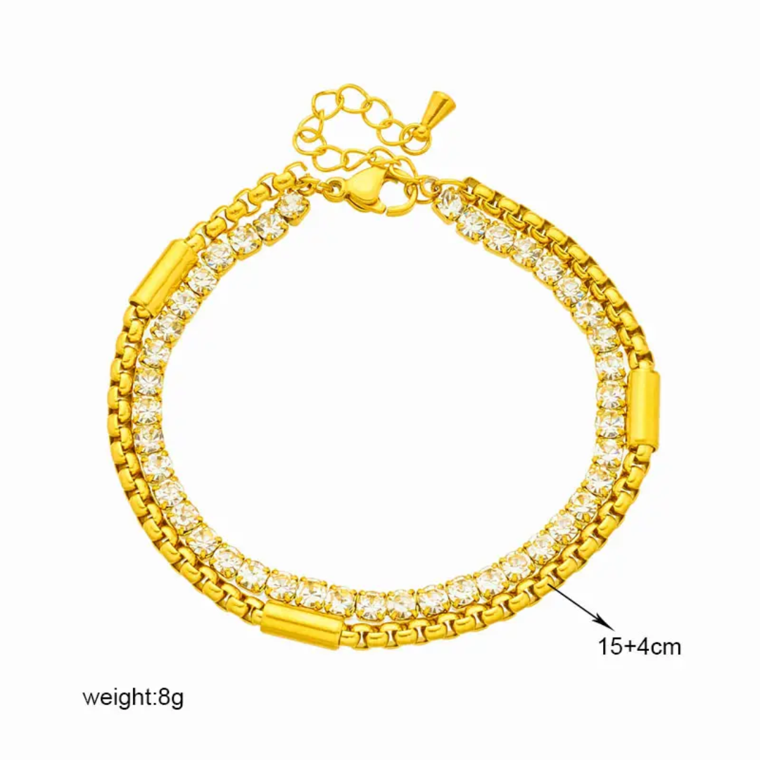 Crystal stainless steel tennis bracelet