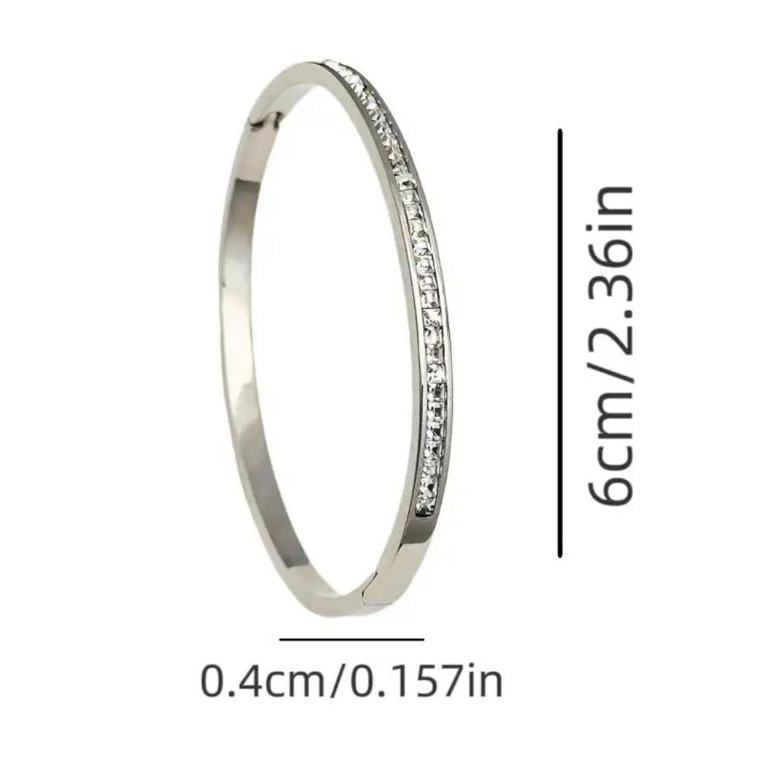Stainless Steel Zirconia Bangle