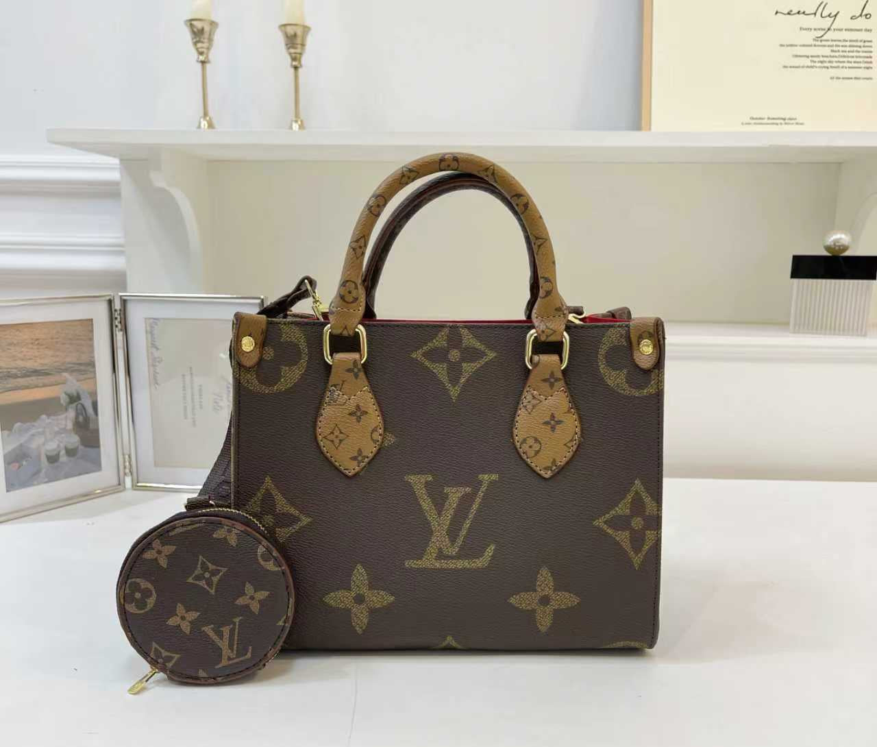 LV inspired reverse tote bag