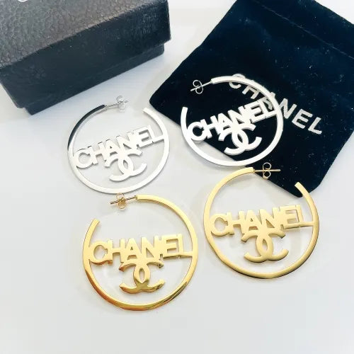 Chanel inspired Hoop Earrings