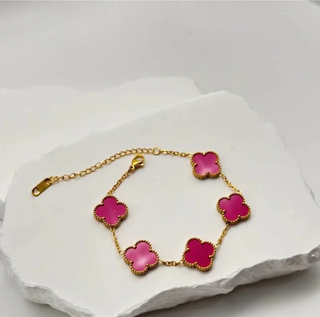 Van Cleef inspired Gold   Clover Bracelet 15mm Collection