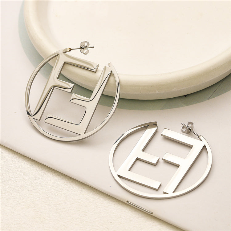 Fendi inspired Hoop Earrings