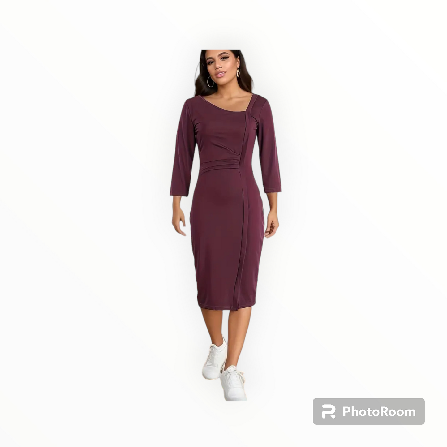 Plus size professional pencil midi dress