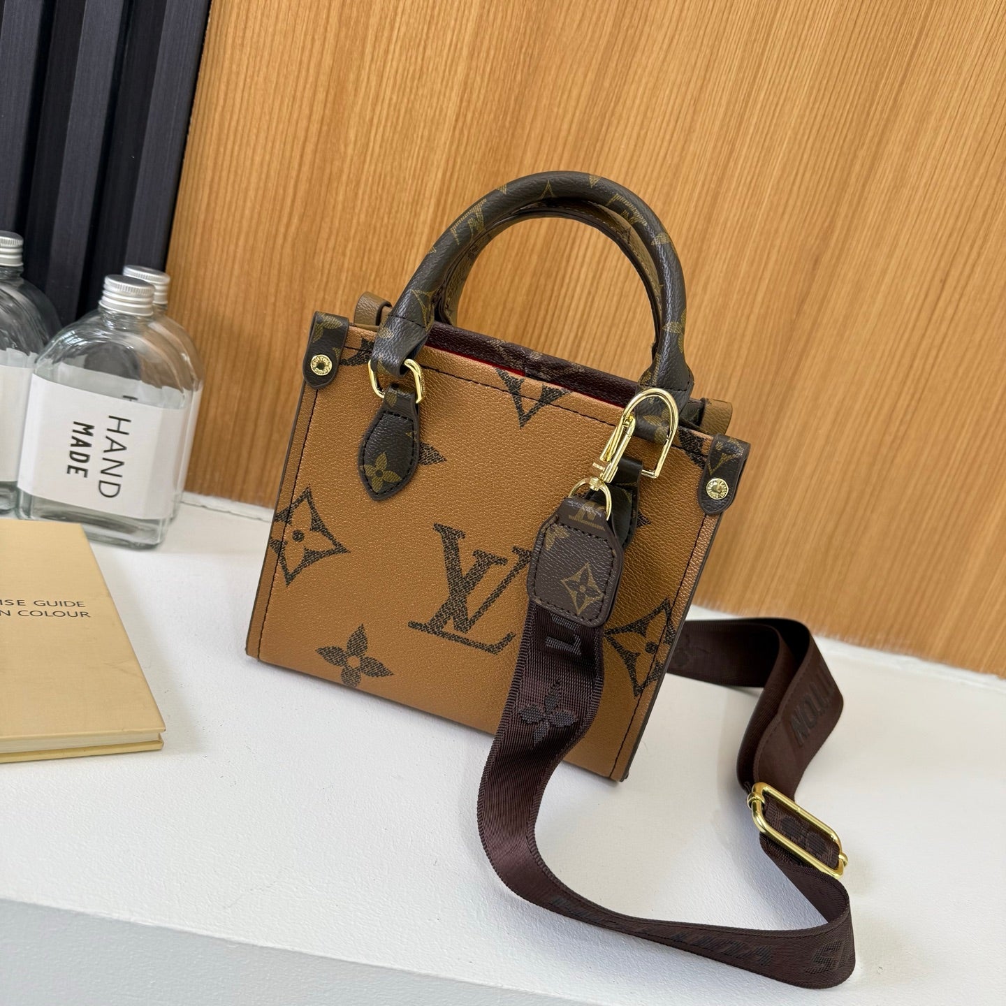 LV inspired reverse tote bag