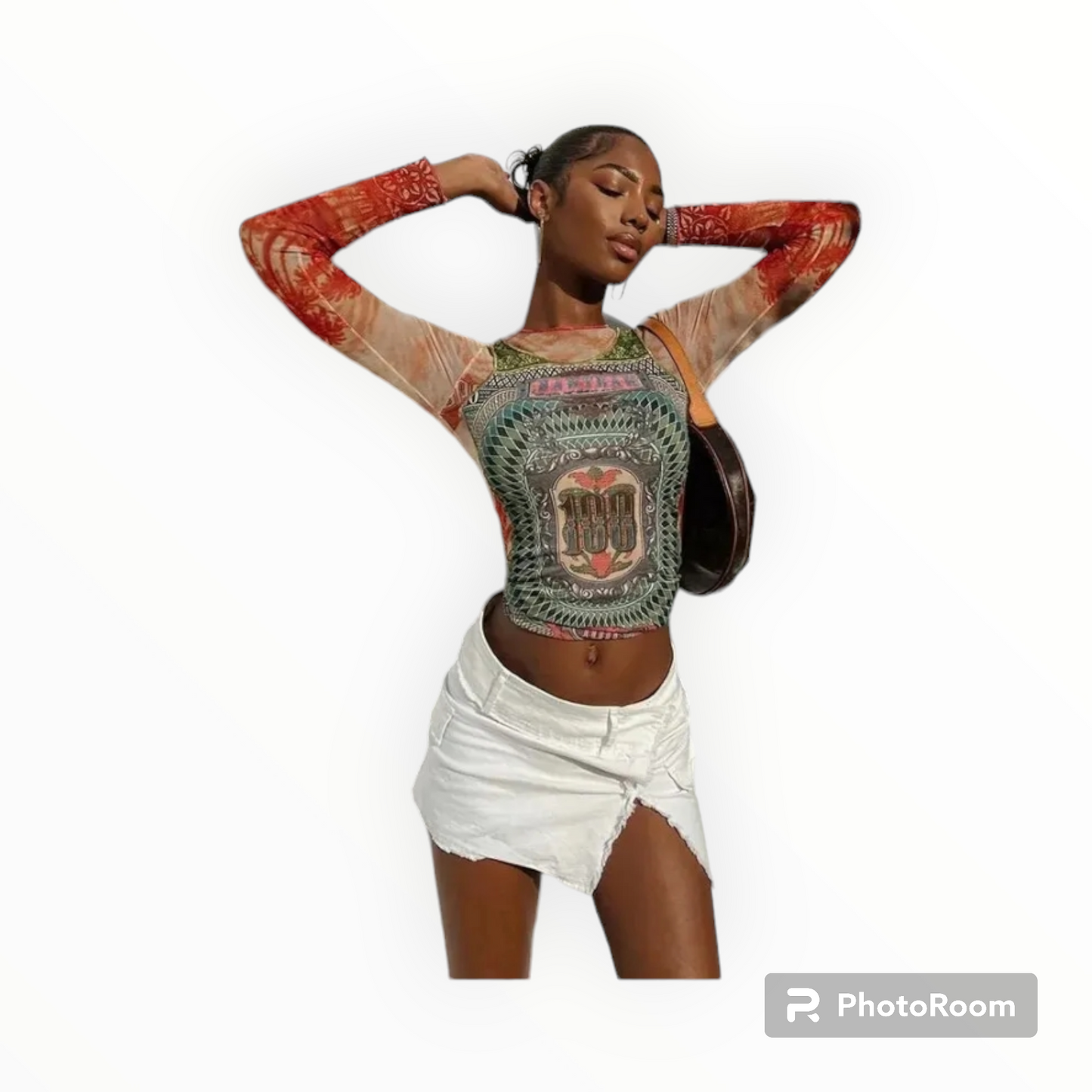 3D mesh crop top