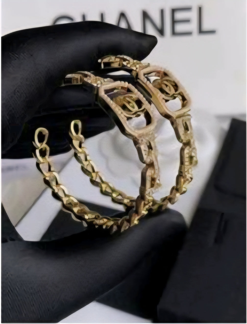 Chanel inspired Hoop Earrings