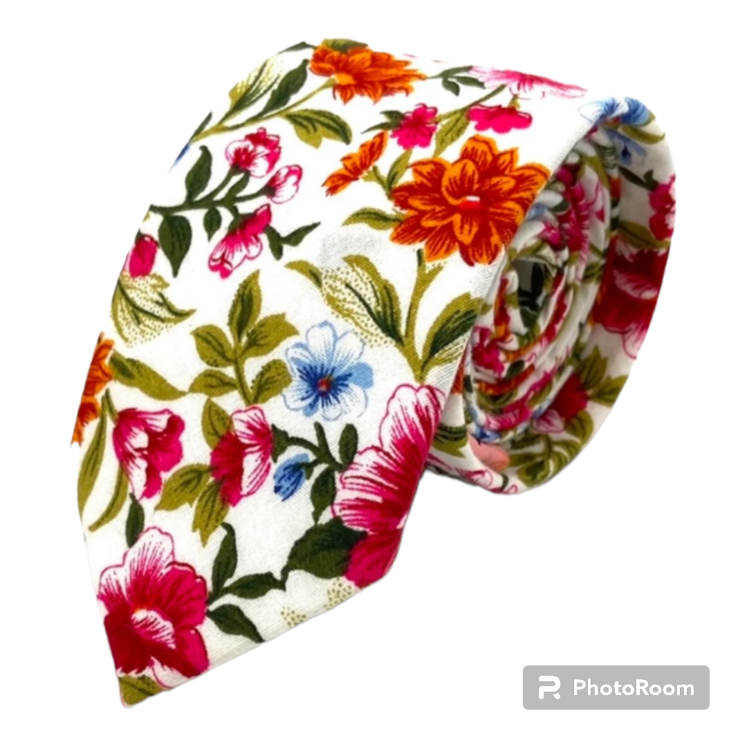 Mens skinny floral ties
