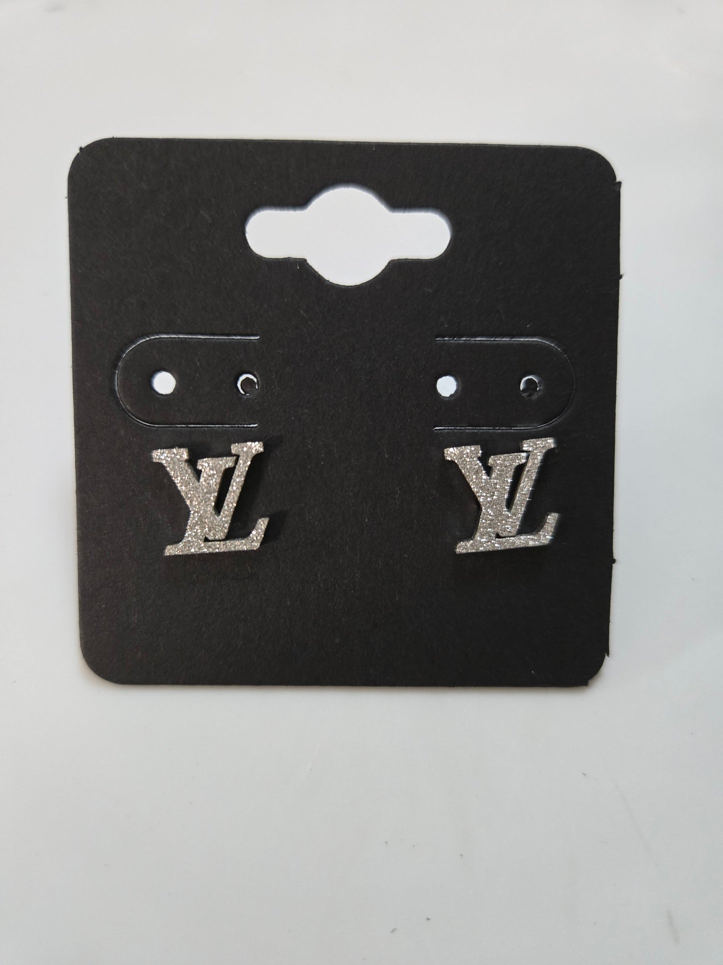 LV inspired stud earrings