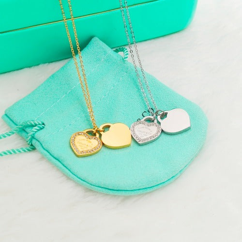 Tiffany Co Inspired Two Heart Necklace