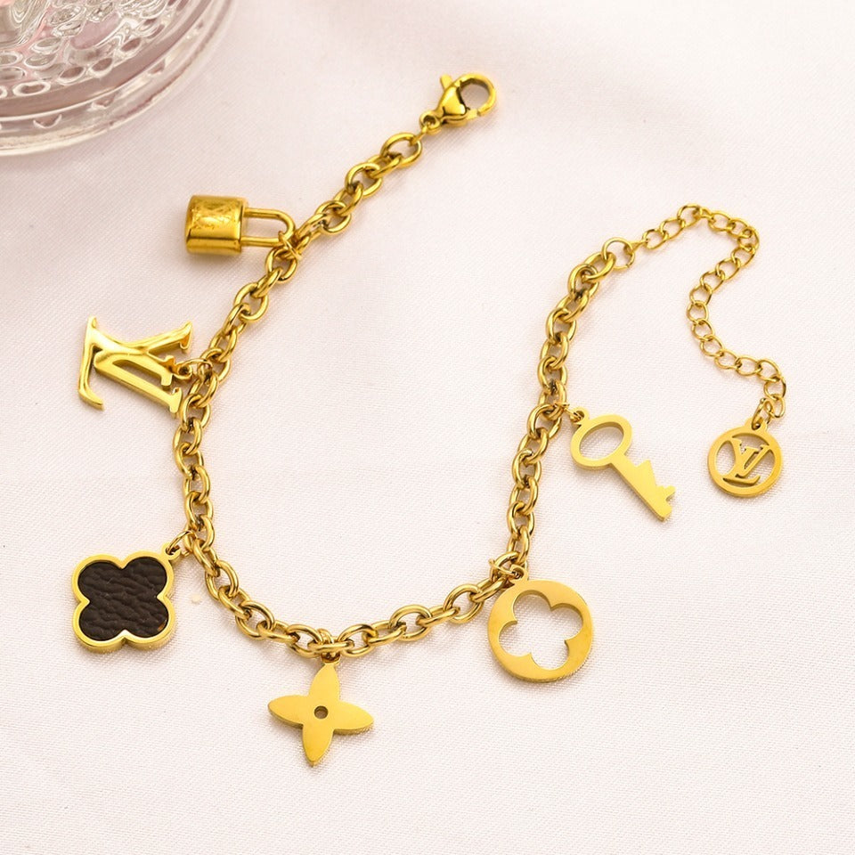LV Designer Inspired Clover Necklace