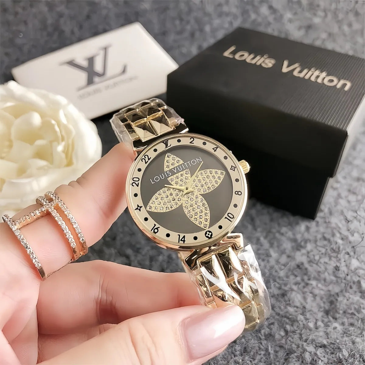 LV Designer Inspired 4leaf clover Watch