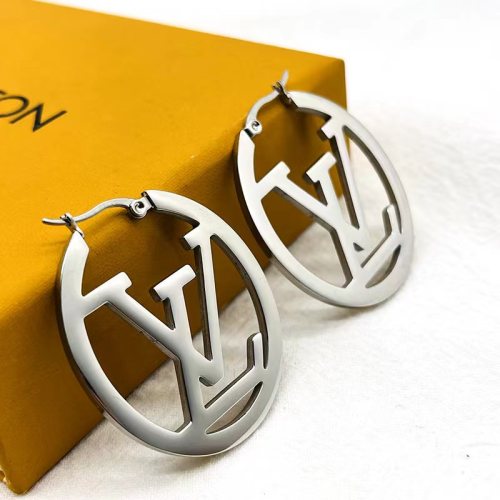 LV Designer Inspired Oval shape Hoop Earrings