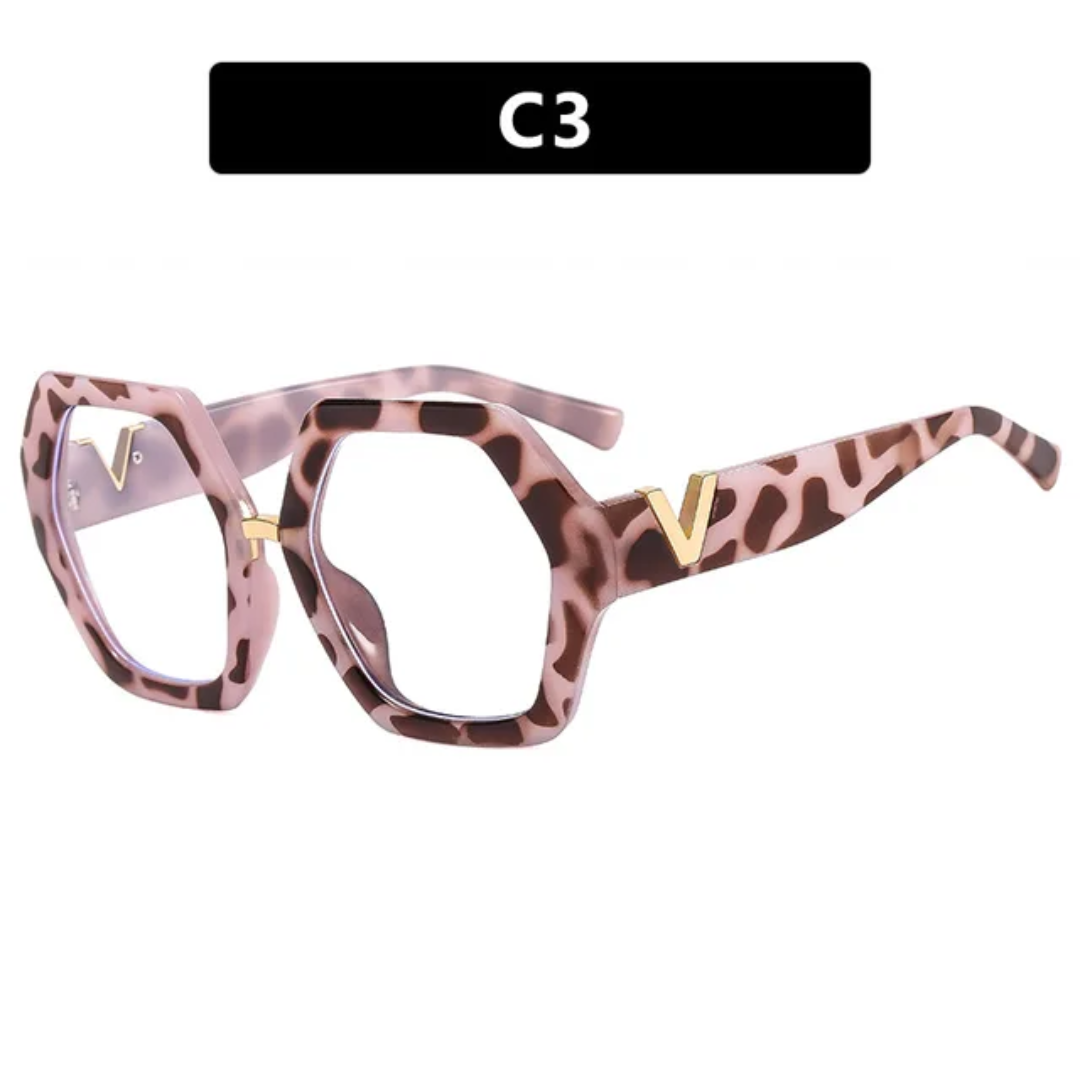 Oversize Polygon V anti-blue Eyewear