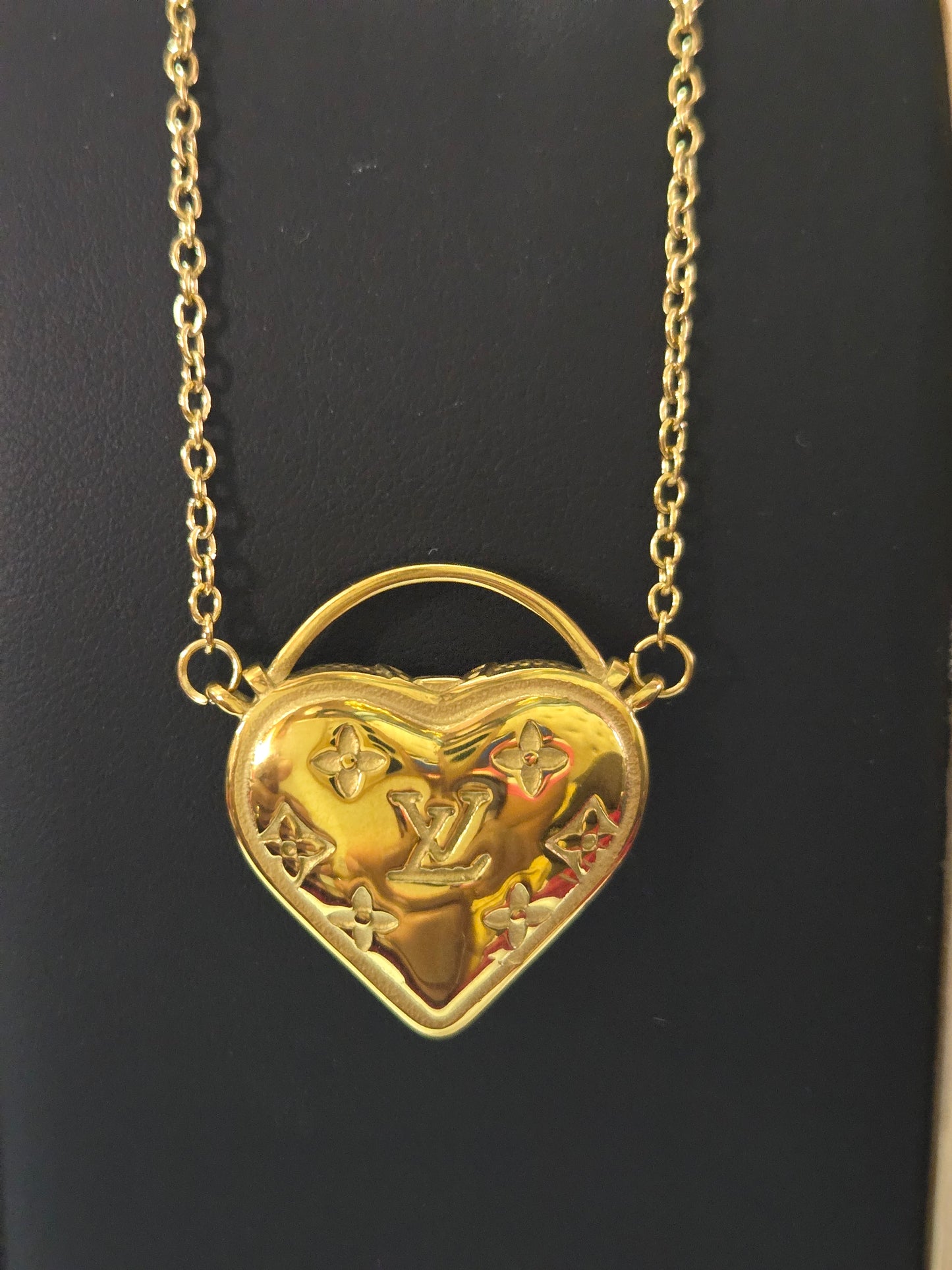 LV INSPIRED Heart NECKLACE