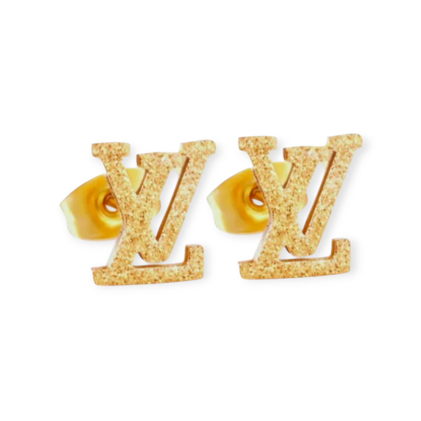 LV inspired stud earrings