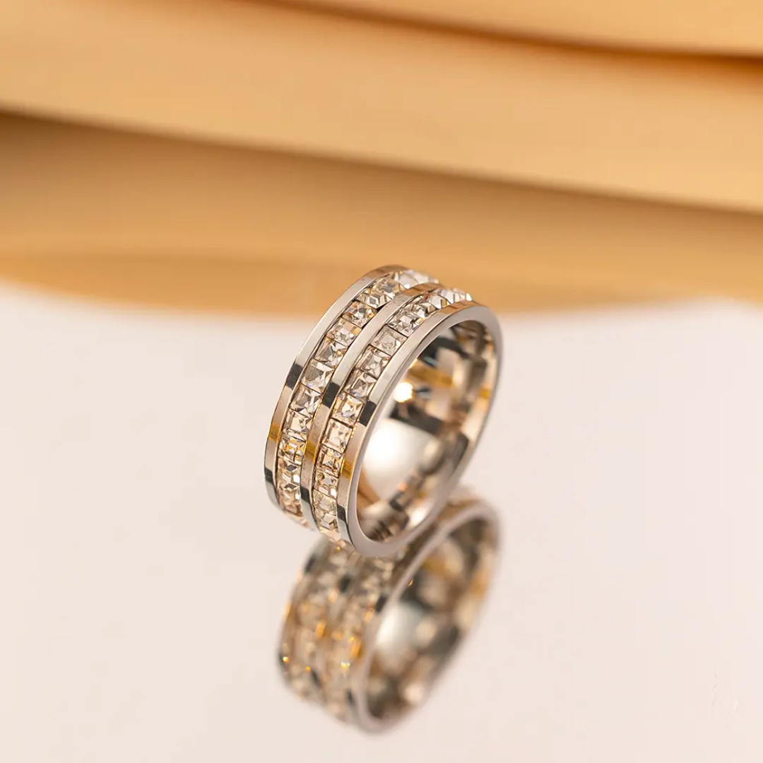 Double Row Diamond Band