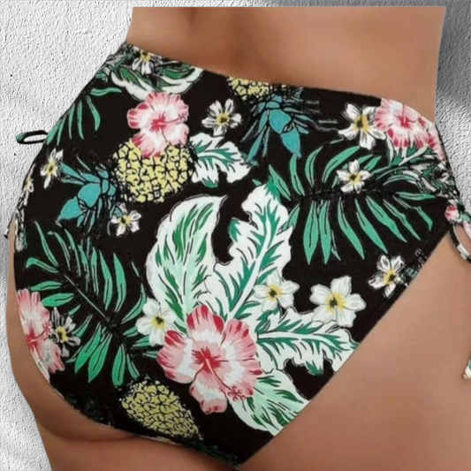 Plus size tropical bikini bottoms