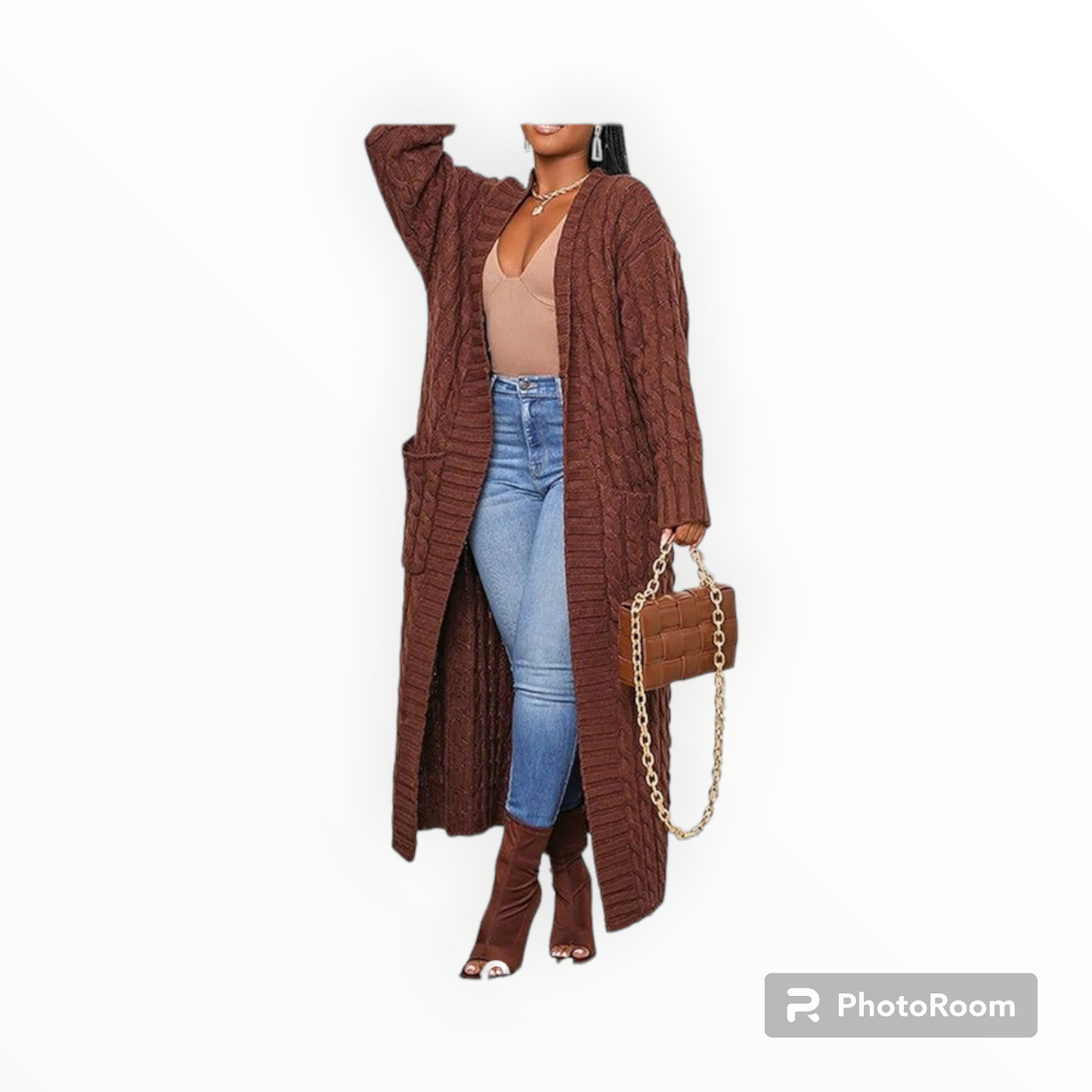 Plus size maxi cardigan sweater