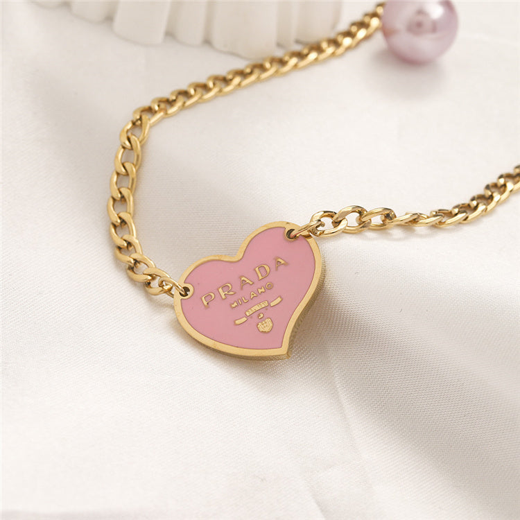 Prada Designer inspired Heart Shape Necklace