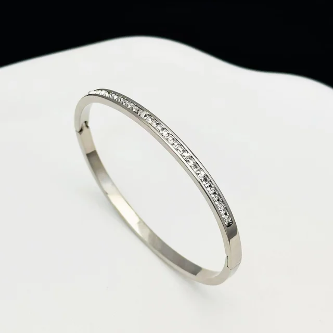 Stainless Steel Zirconia Bangle