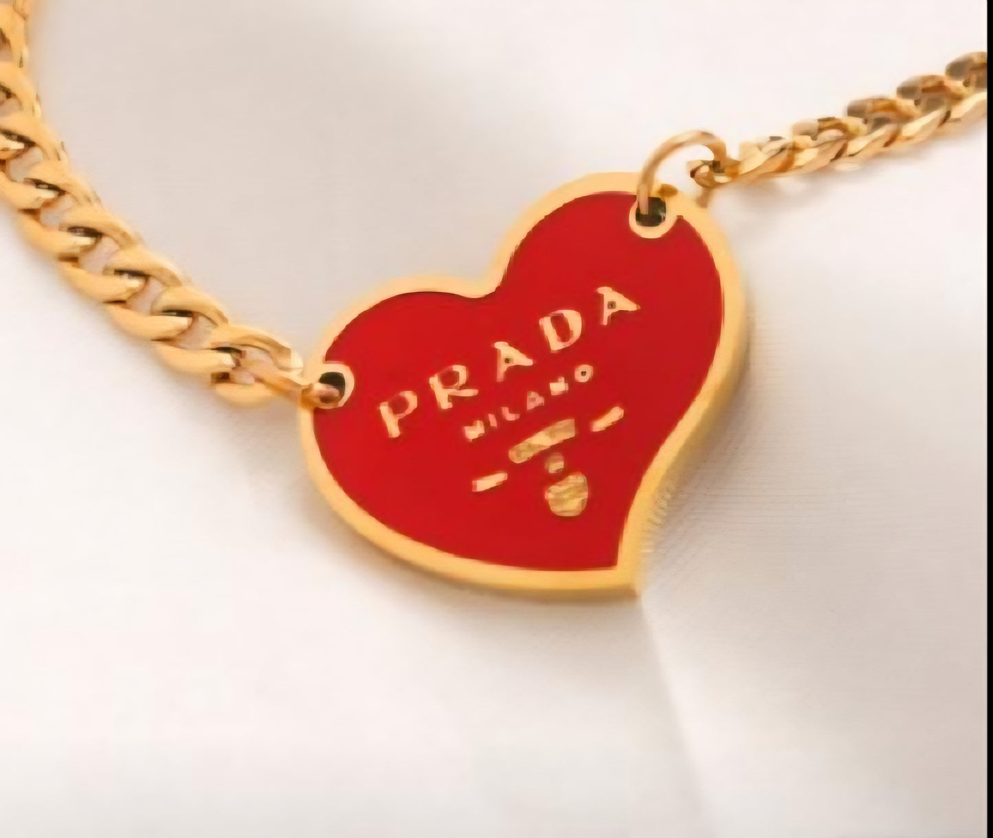 Prada Designer inspired Heart Shape Necklace