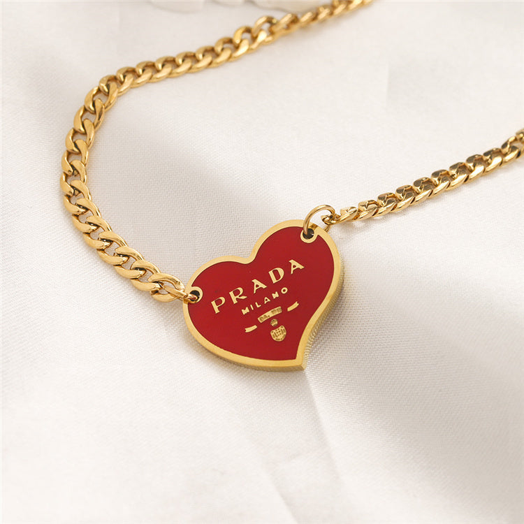 Prada Designer inspired Heart Shape Necklace