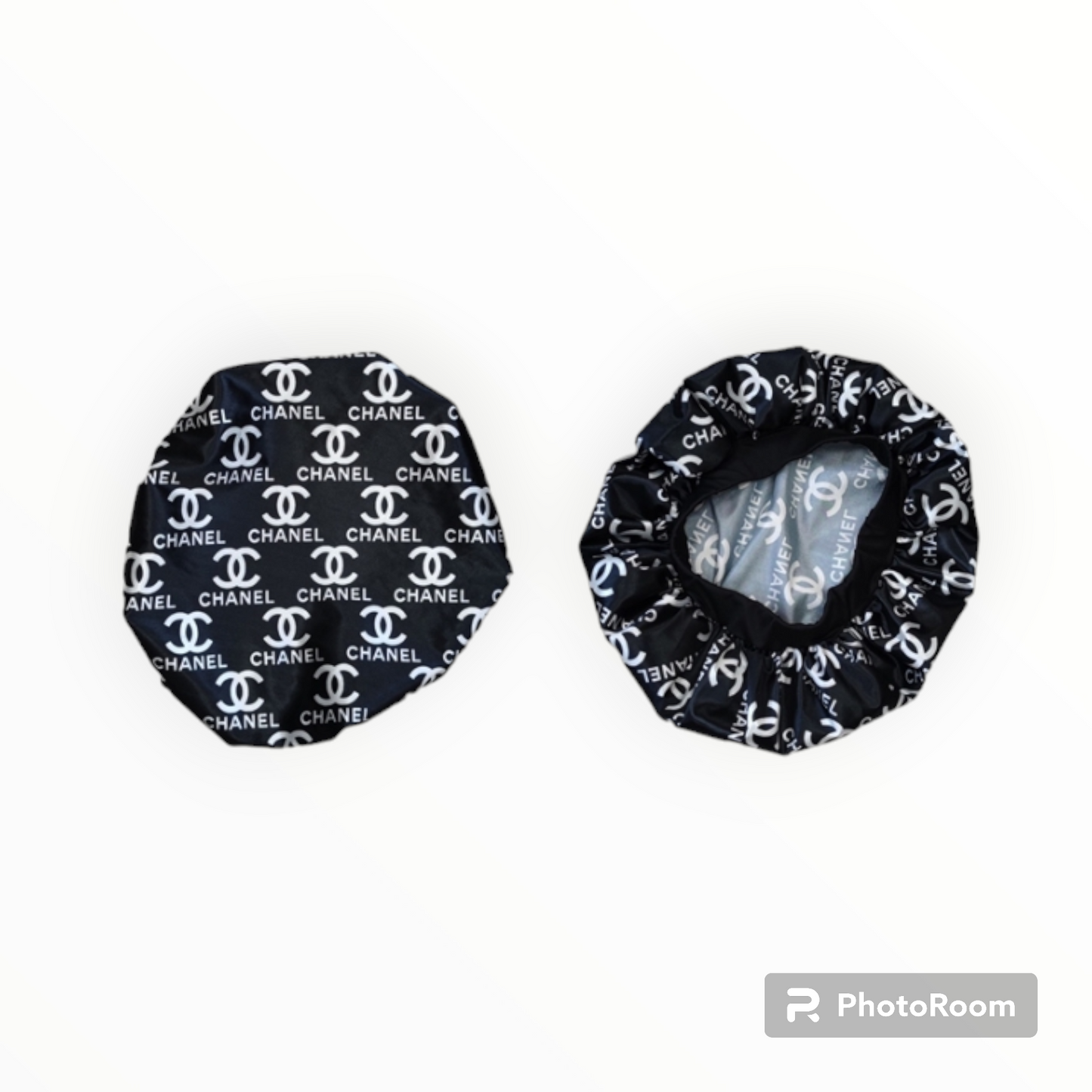 Chanel inspired robe and bonnet set