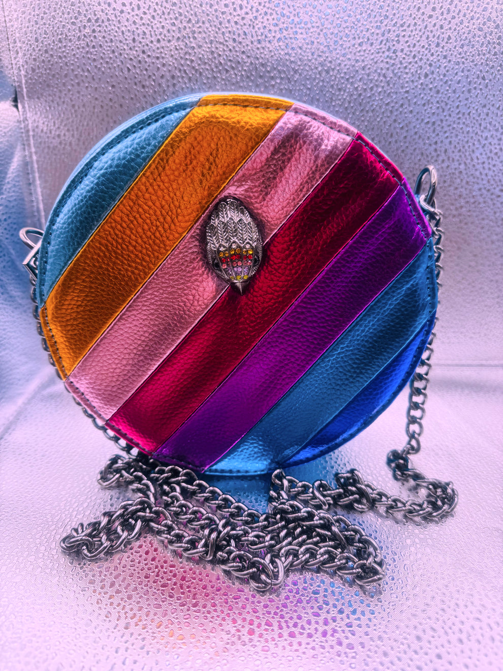 Kurt Geiger rainbow round handbag