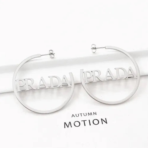 Prada Inspired Hoop earrings
