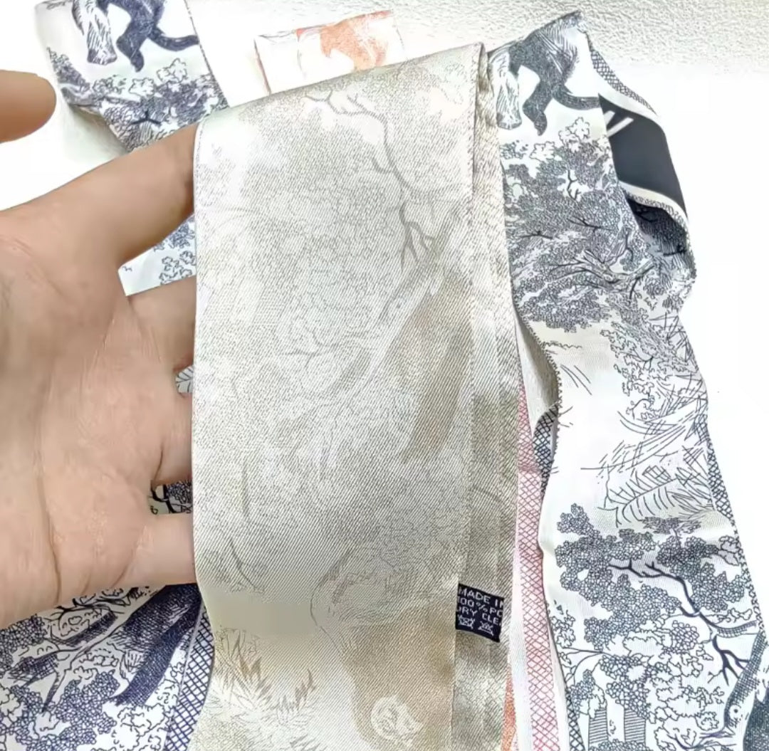 Christian Dior Inspired Twill Ribbon Scarves