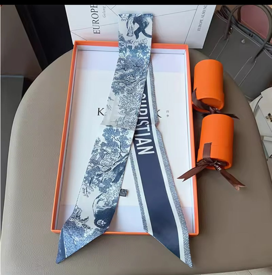 Christian Dior Inspired Twill Ribbon Scarves