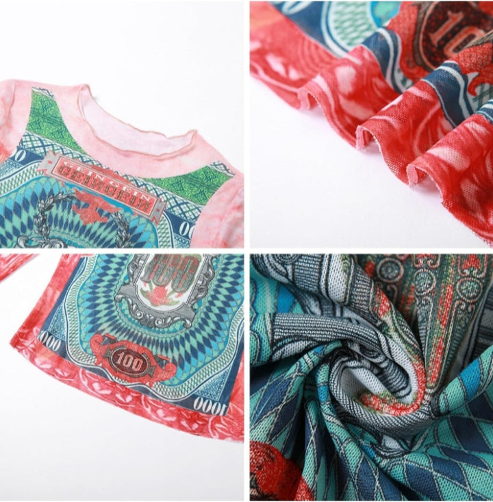 3D mesh crop top