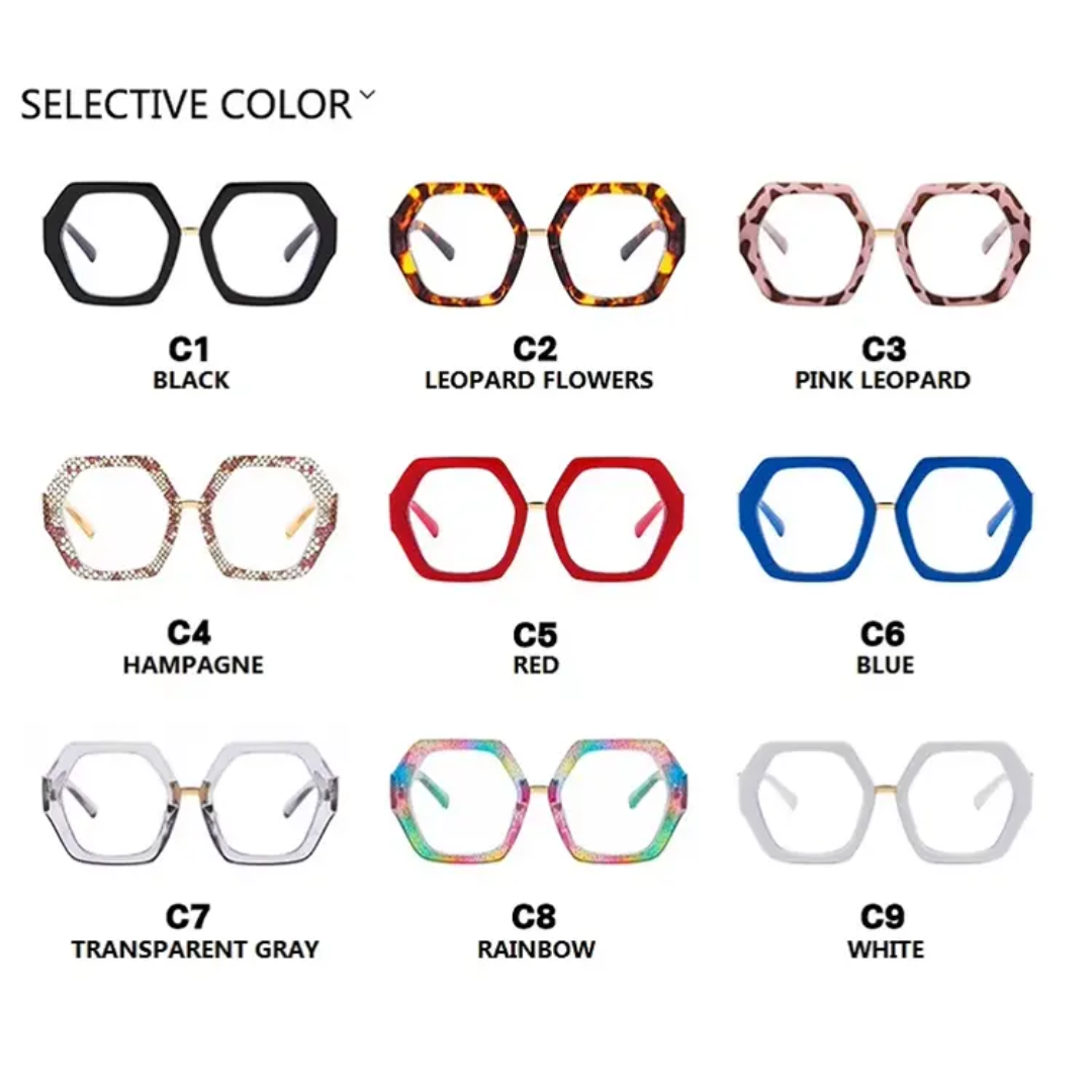 Oversize Polygon V anti-blue Eyewear