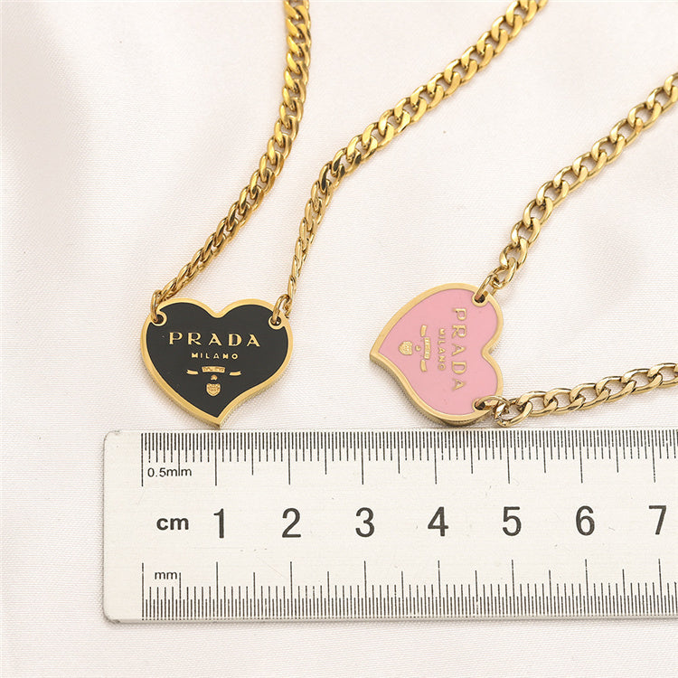 Prada Designer inspired Heart Shape Necklace