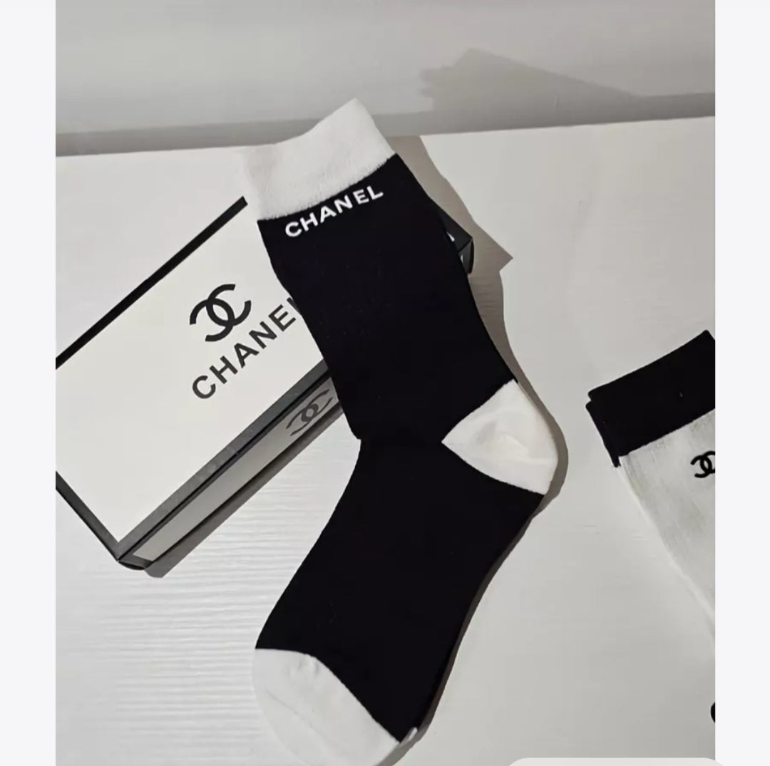 Chanel inspired socks set