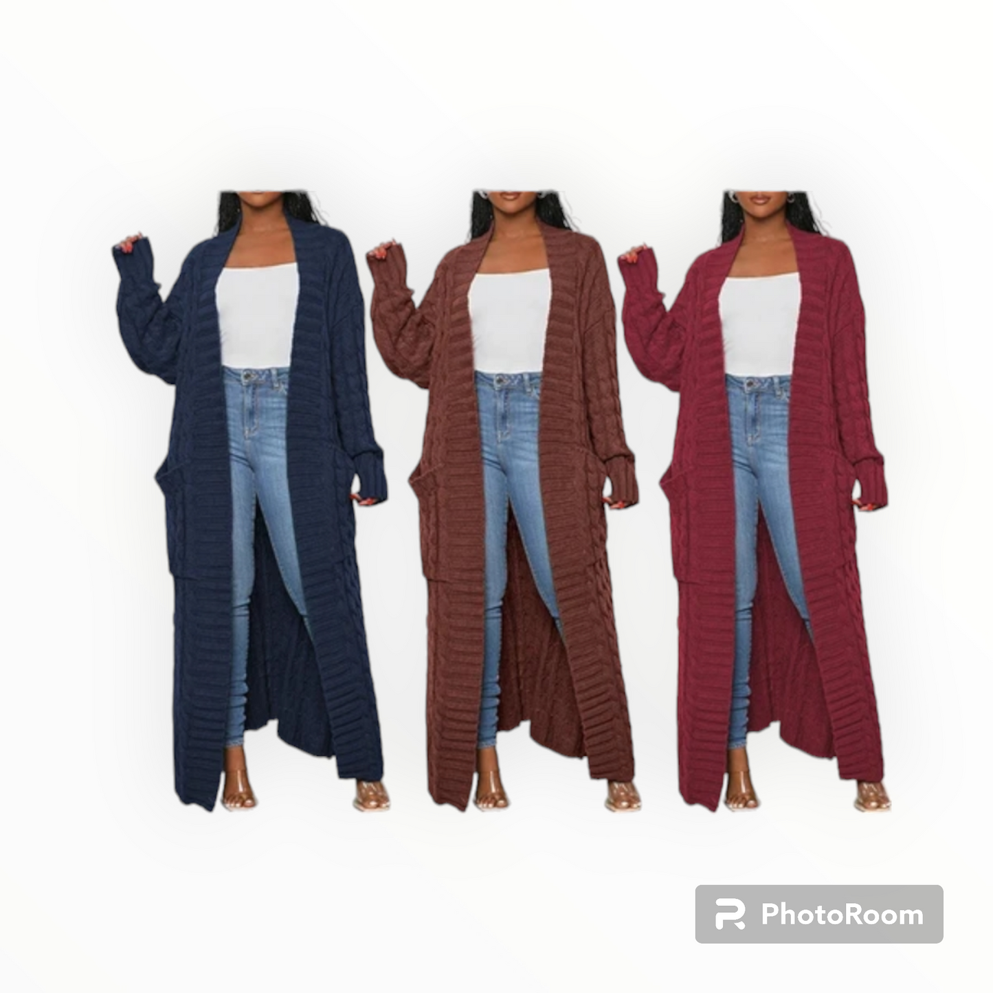 Plus size maxi cardigan sweater