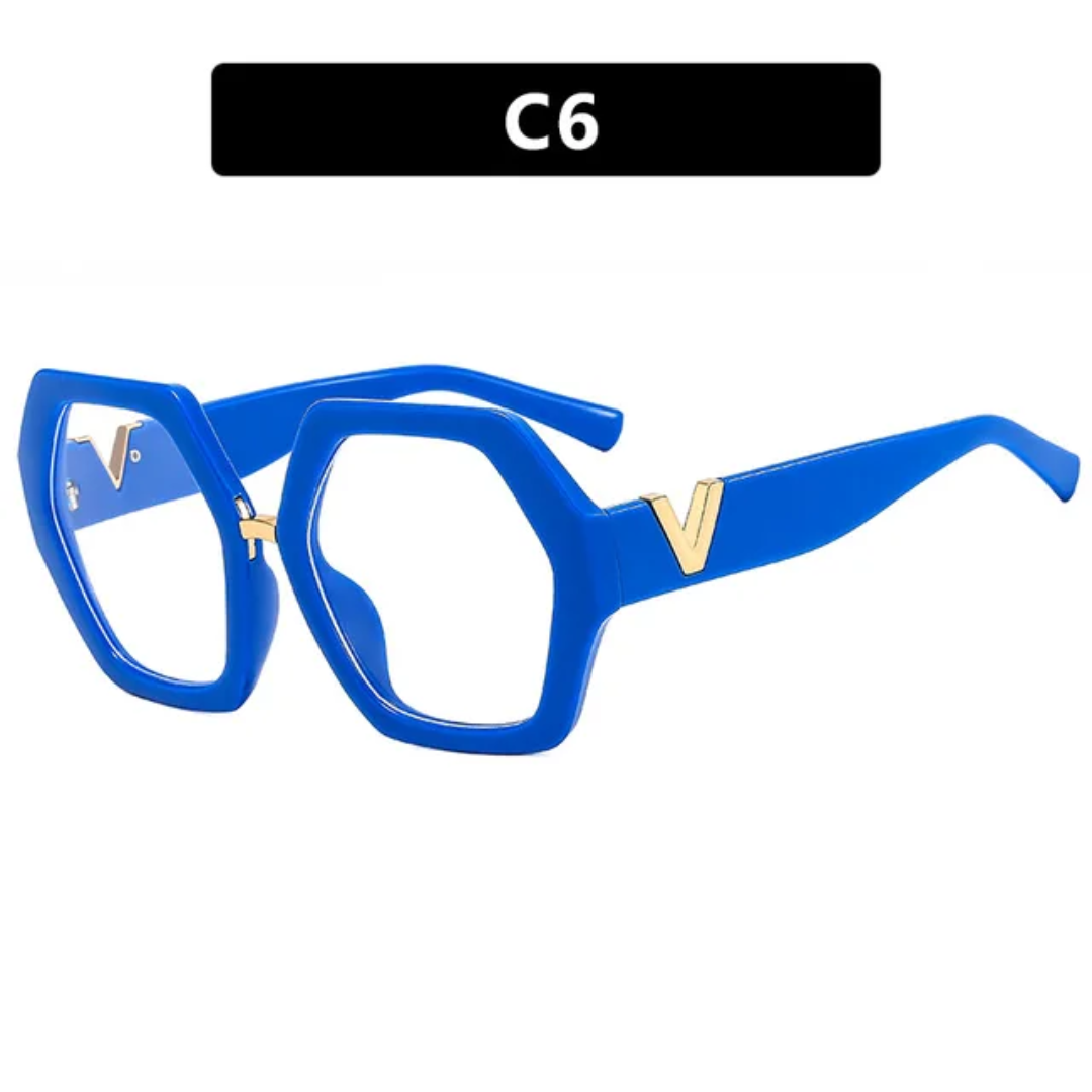 Oversize Polygon V anti-blue Eyewear