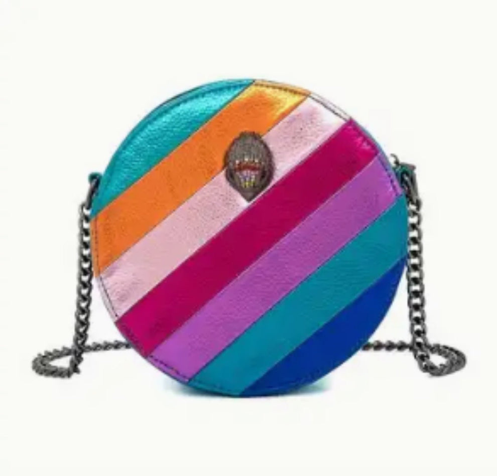 Kurt Geiger rainbow round handbag