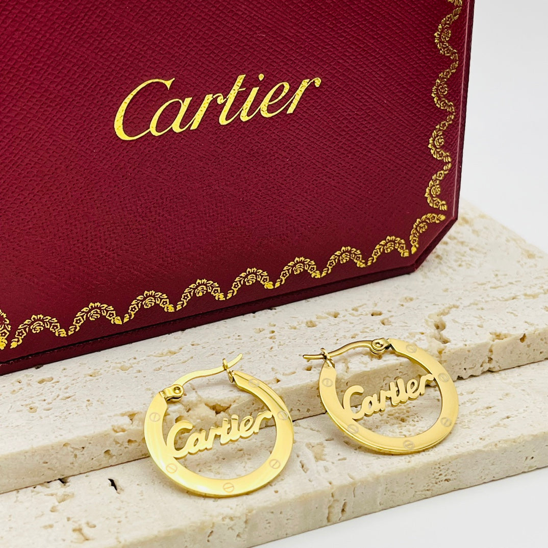 Cartier inspired Hoop Earrings