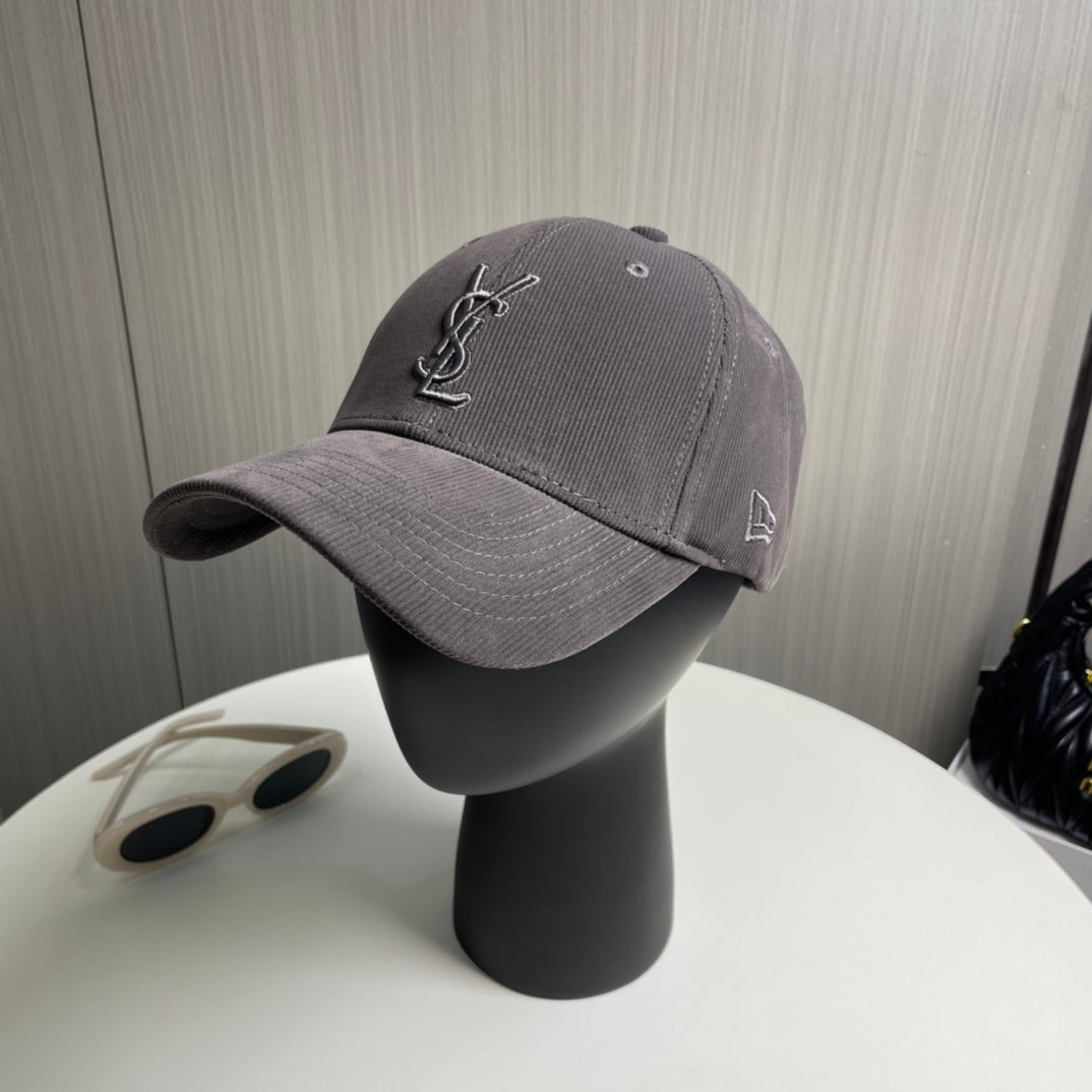 YSL Designer Inspired Corduroy Baseball Cap