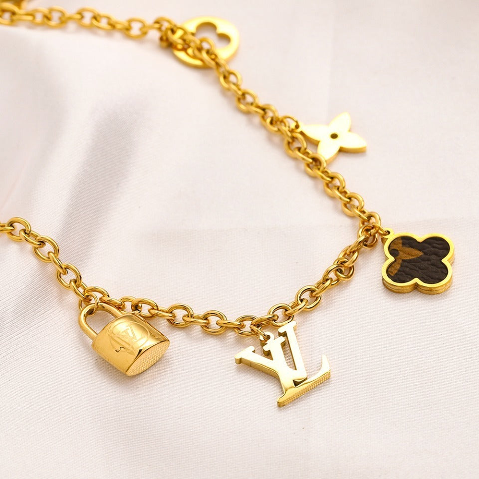 LV Designer Inspired Clover Necklace