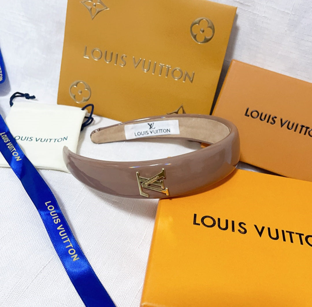 LV Designer inspired Patent Leather Headband