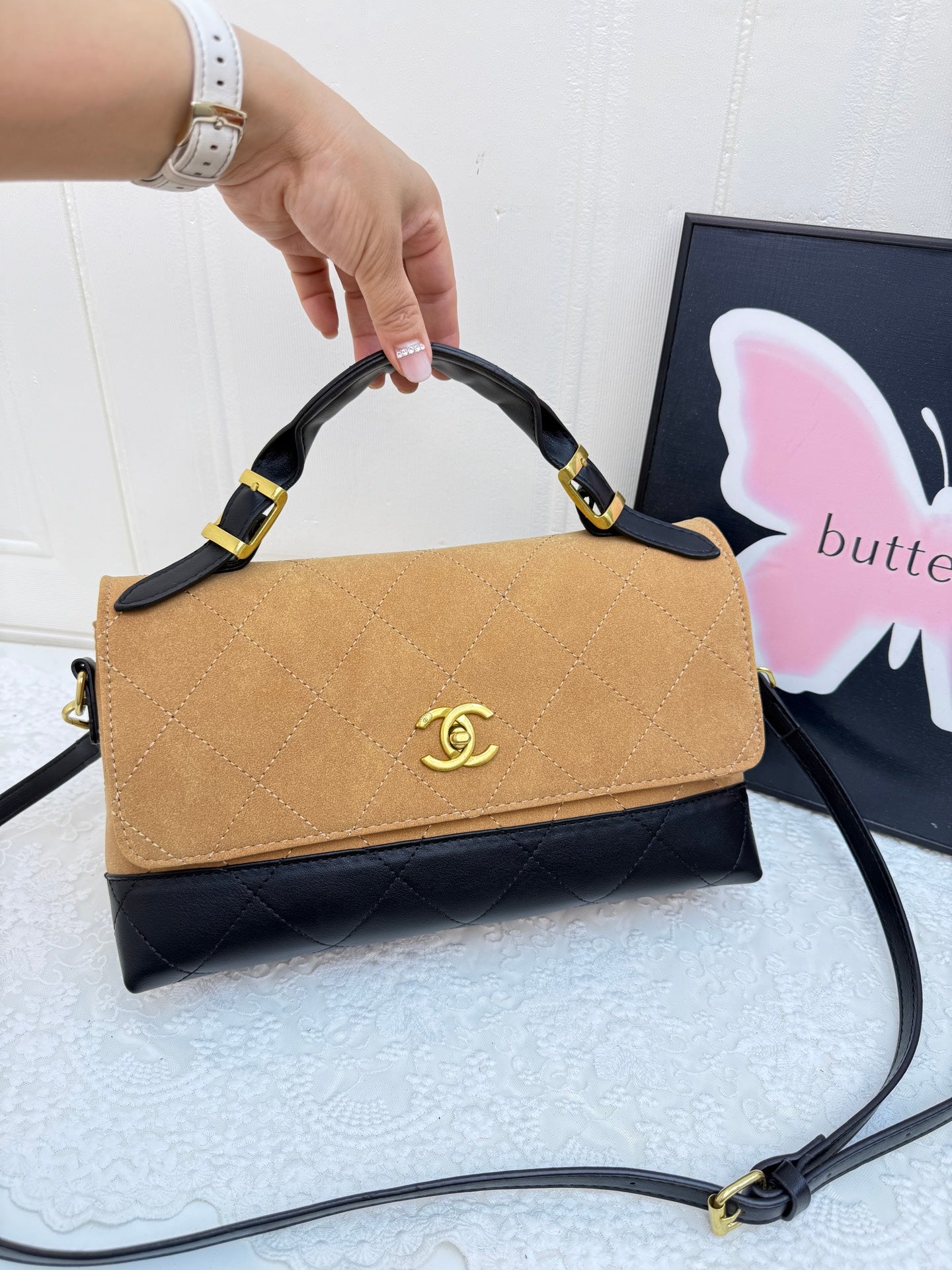 Chanel inspired Suade Handbag