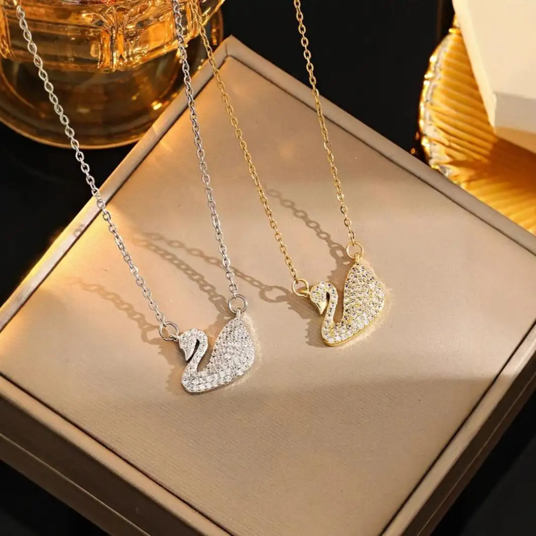 Swarovski Inspired Iconic Swan pendant necklace