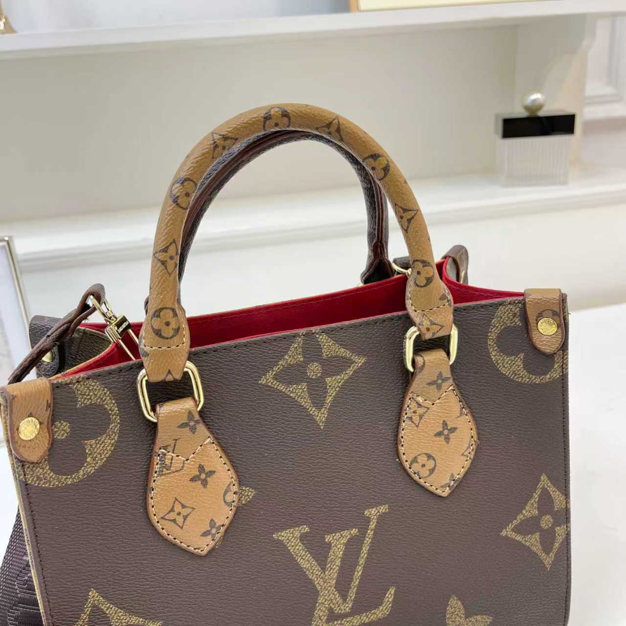 LV inspired reverse tote bag