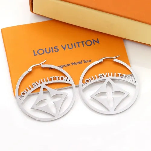 LV Designer Inspired Hoop Earrings